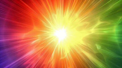Vibrant Color Explosion Abstract Background with Radiant Sunburst