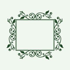 square frame with ornament vector simple