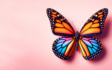 a premium image of beautiful 3d Monarch Butterfly Isolated background, generative ai