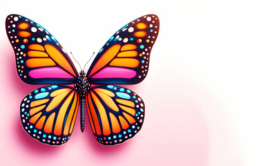 Fototapeta na wymiar a premium image of beautiful 3d Monarch Butterfly Isolated background, generative ai