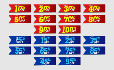 Sale tags set vector badges. Sale offer price sign. Special offer symbol. Discount promotion. Discount badge Design