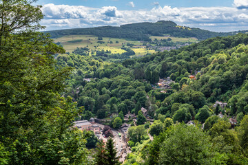 Fototapeta na wymiar A view over Matlock Bath in the Peak District in Derbyshire, England