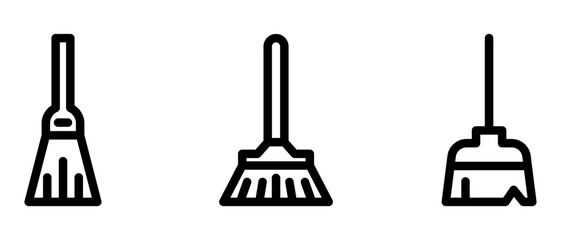 broom icon or logo isolated sign symbol vector illustration - high quality black style vector icons
