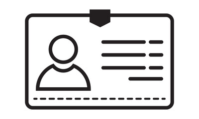 Id card icon. Driver's license identification icon. Vector illustration. Editable stroke. EPS 10