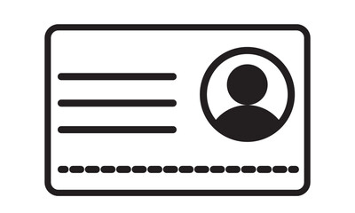 Id card icon. Driver's license identification icon. Vector illustration. Editable stroke. EPS 10 - obrazy, fototapety, plakaty