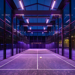 tennis padel trendy court indoor  - obrazy, fototapety, plakaty