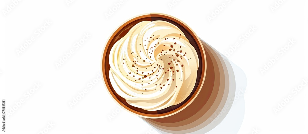 Canvas Prints a whipped creamtopped cup of coffee stands out against a pristine white background, showcasing the p