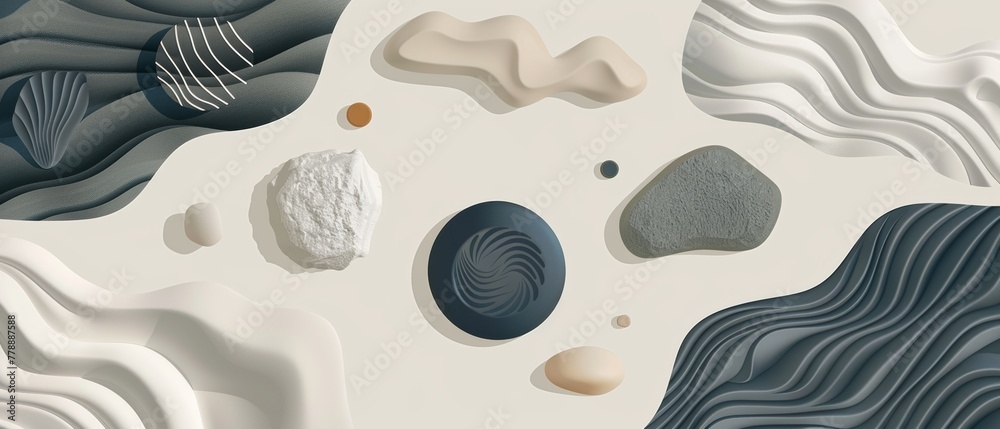 Aufkleber geometric modern graphic elements modern set with asian icons and japanese pattern. abstract banners