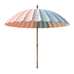 2D asset element of elegant parasols for sunshade at an outdoor event, in pastel colors, isolated on white background
