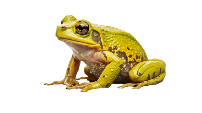 frog solitary against a white backdrop 