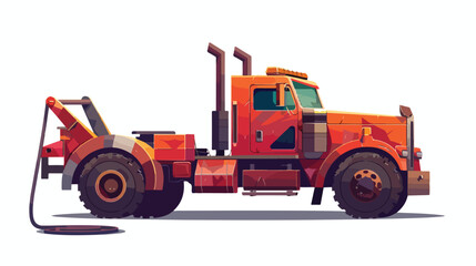 Monster Tow Truck. Cartoon Vector ILLustration 2d f