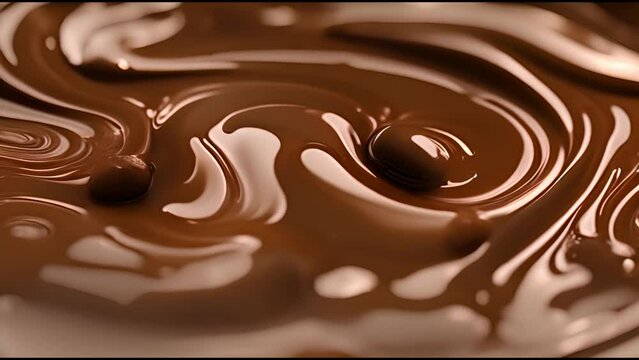 Melted chocolate that melts in delicate swirling patterns.