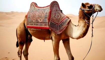 Fototapeten A-Camel-Adorned-With-Intricate-Patterns-On-Its-Har- © Mahinoor