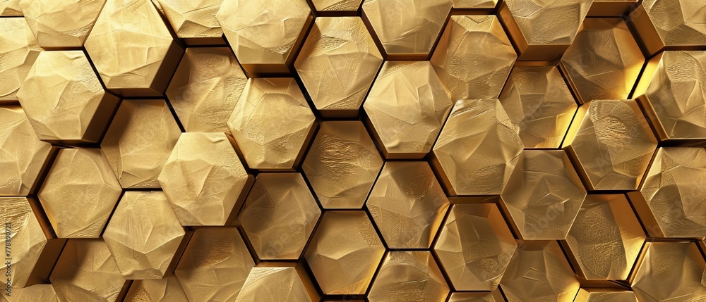 Poster Japanese pattern modern. Hexagon background texture with gradient.