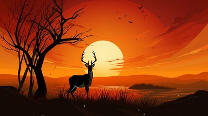 A striking logo icon featuring a silhouetted, leaping gazelle in an African savanna.