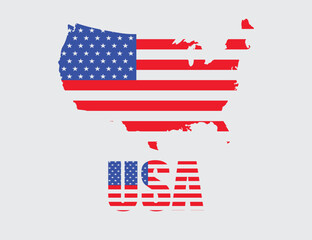 USA American Flag Vector Distressed Texture, Retro Vintage United States 4th July 1776 Map