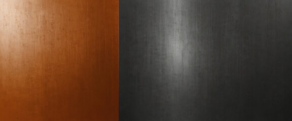plain orange bright shiny glossy polished brushed metal background texture metallic of sheet steel plate surface panoramic wide angle from Generative AI
