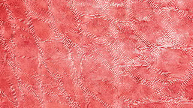 A seamless, coral pink leather texture, where the vibrant, lively hue and detailed grain pattern evoke the exotic beauty of coral reefs under the sunlight. 32k, full ultra HD, high resolution