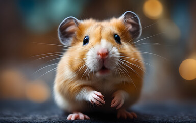 Macro centered photo of a hamster muzzle