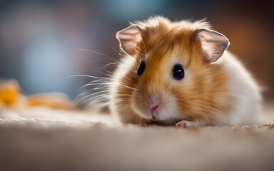 Macro centered photo of a hamster muzzle