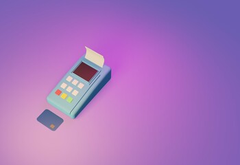 Banking machine 3d render illustration