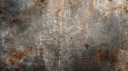 A seamless illustration of a subtle grunge texture on a metal surface, with faint rust spots and scratches. 32k, full ultra HD, high resolution - obrazy, fototapety, plakaty