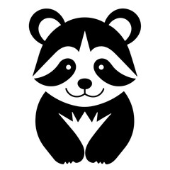 Simple red panda isolated black icon
