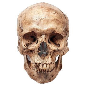 Human skull isolated on transparent background