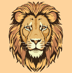 Mascot Lion Vector Sticker Design 