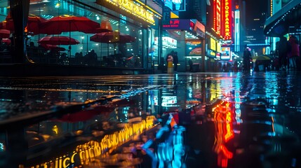 Obraz premium Neon Nightscape in the City./n