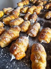 The sweet cream roll dessert
