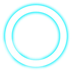 blue round frame with neon effect