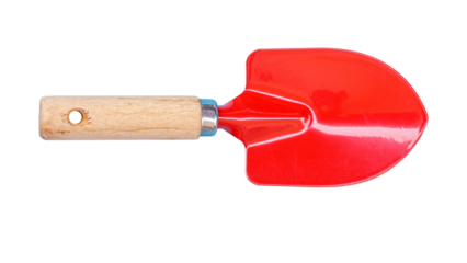 Red shovel  isolated on white background.Clipping path.
