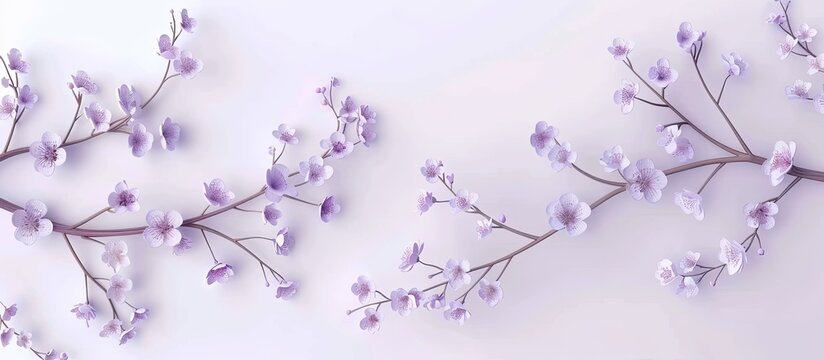 A cluster of purple flowers blossoms on a white background. The vibrant violet blooms contrast beautifully with the stark backdrop, creating a stunning visual display
