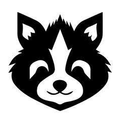 Simple red panda isolated black icon
