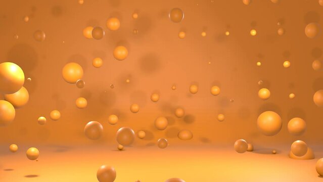 3d animated orange bubbles background 