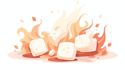 National toasted marshmallow day. illustration vect - obrazy, fototapety, plakaty