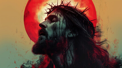 Fototapeta premium Jesus Christ dies on the Cross. The Crucifixion and Death of Jesus Christ