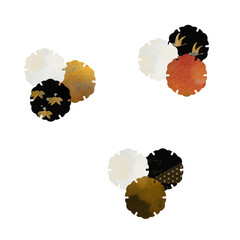 和柄　雪輪型　組み合わせ　イラストセット