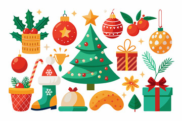 Christmas-decorative-items vector illustration 