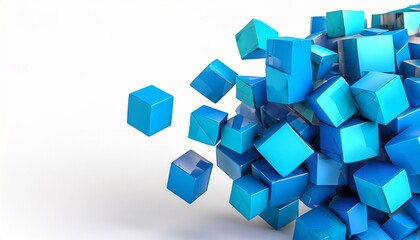 Fototapeta na wymiar abstract blue cubes