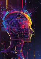 Abstract Technological Human Head Concept - 778905949