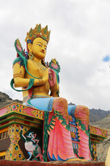 Maitreya Buddha facing down the Shyok River, Nubra Valley near Diskit Monastery towards Pakistan as a symbol of world peace