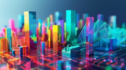 Market cap comparison of tech giants, vibrant presentation, medium shot, industry dominance hyper realistic