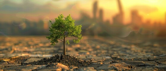 Planting trees to reduce CO2, footprint, greenhouse effect and global warming is an important step towards creating a sustainable and environmentally friendly organization. - obrazy, fototapety, plakaty