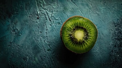 Close-up kiwi fruit on black background