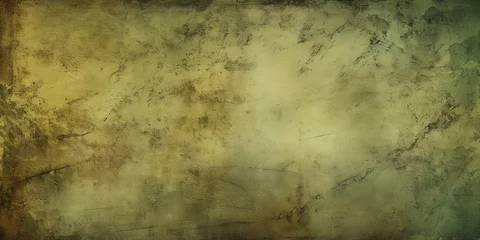 Fotobehang Olive dust and scratches design. Aged photo editor layer grunge abstract background © GalleryGlider