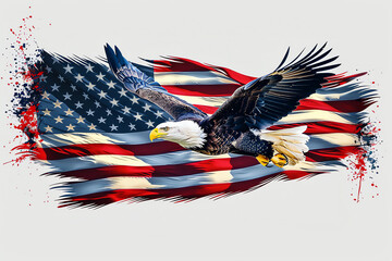 american flag and eagle, AI generated - 778910956