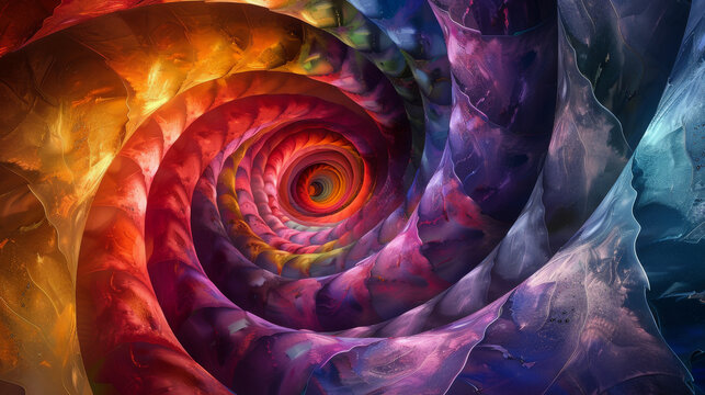 Colorful Abstract Fractal Spiral Artwork