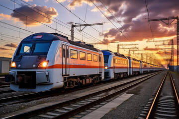 Fototapeta premium Modern high speed commuter train